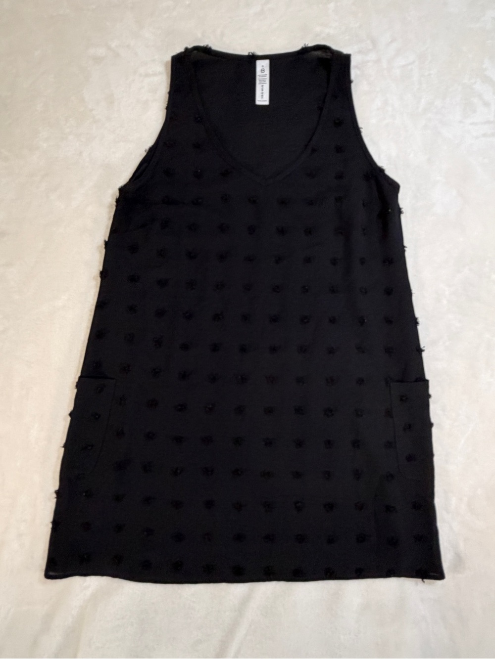 Blooming Jelly Black Textured Pom-Pom‎ Pocket Cover Up Dress